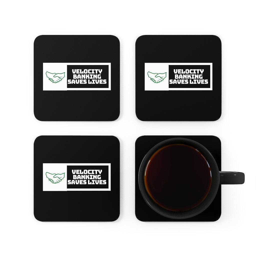 Velocity Banking Saves Lives - Corkwood Coaster Set