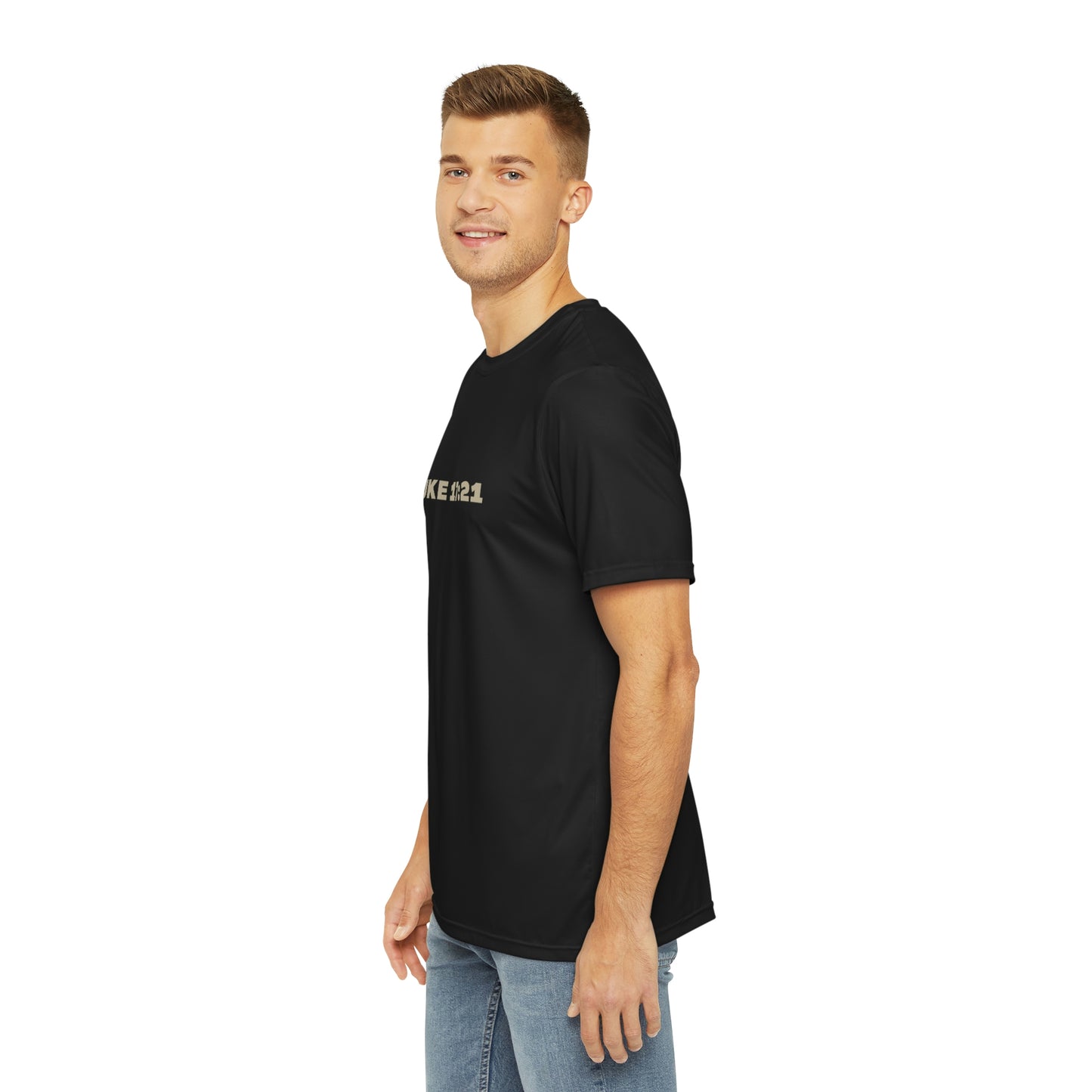 Premium Front & Back Men's Polyester Tee - Luke 17:21 + Kingdom Is Yours
