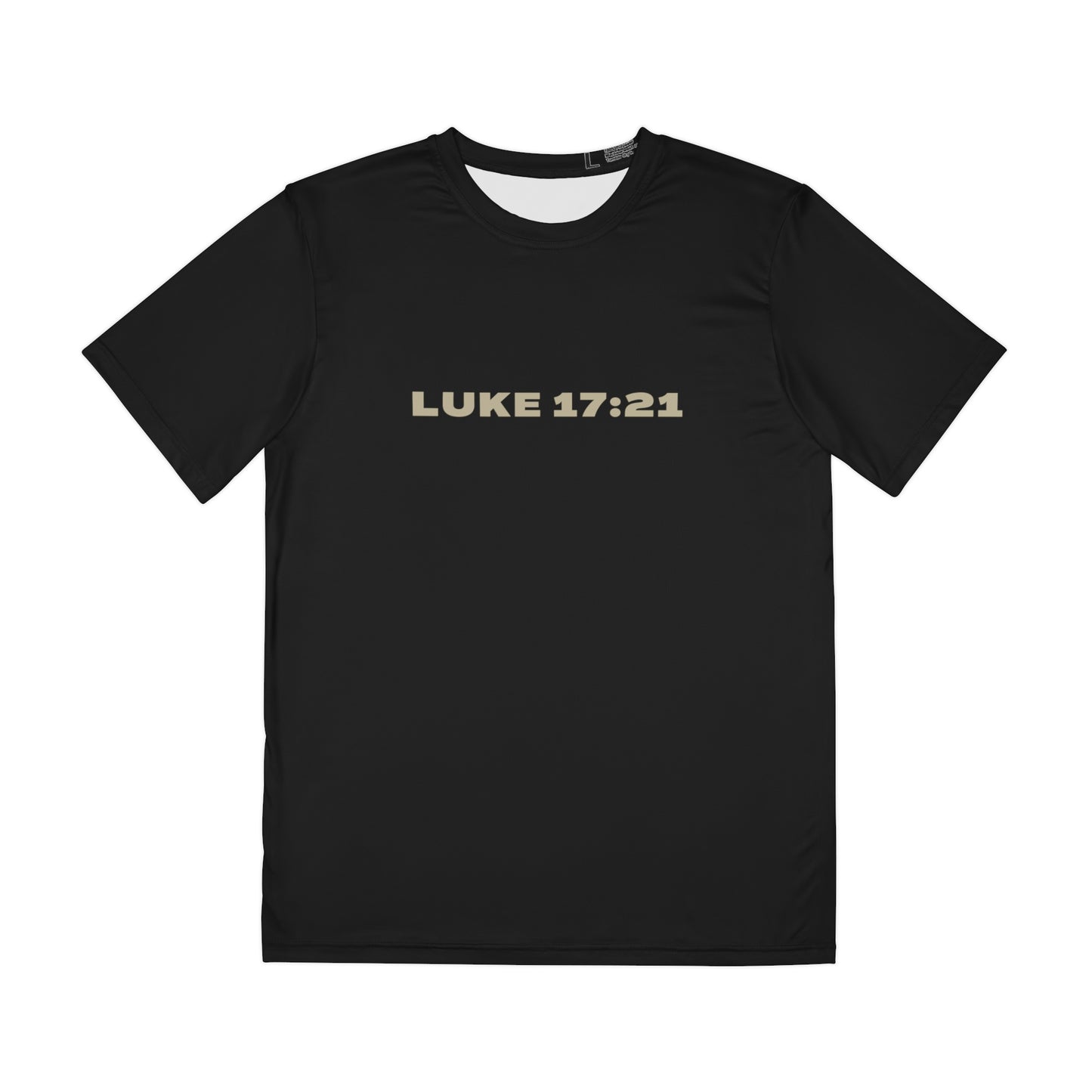 Premium Front & Back Men's Polyester Tee - Luke 17:21 + Kingdom Is Yours